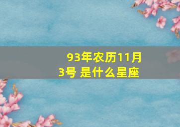 93年农历11月3号 是什么星座